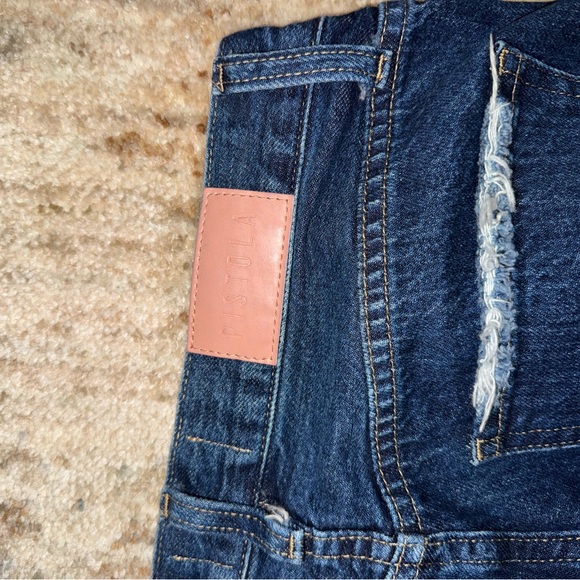 Pistola Women's Distressed Dark Blue Straight Leg Jeans - Picture 3 of 4
